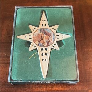 Trisha Romance Fine Porcelain Hanging Ornament #3 A Star for Christmas